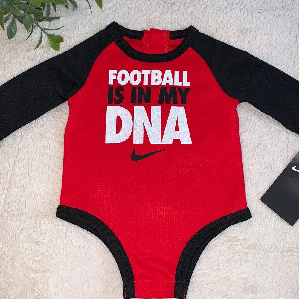 NWT Nike Baby 6M Bodysuit Onesie Football Red Black